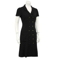 Autumn 1996 Chanel Black Double Breasted Shirt Dress