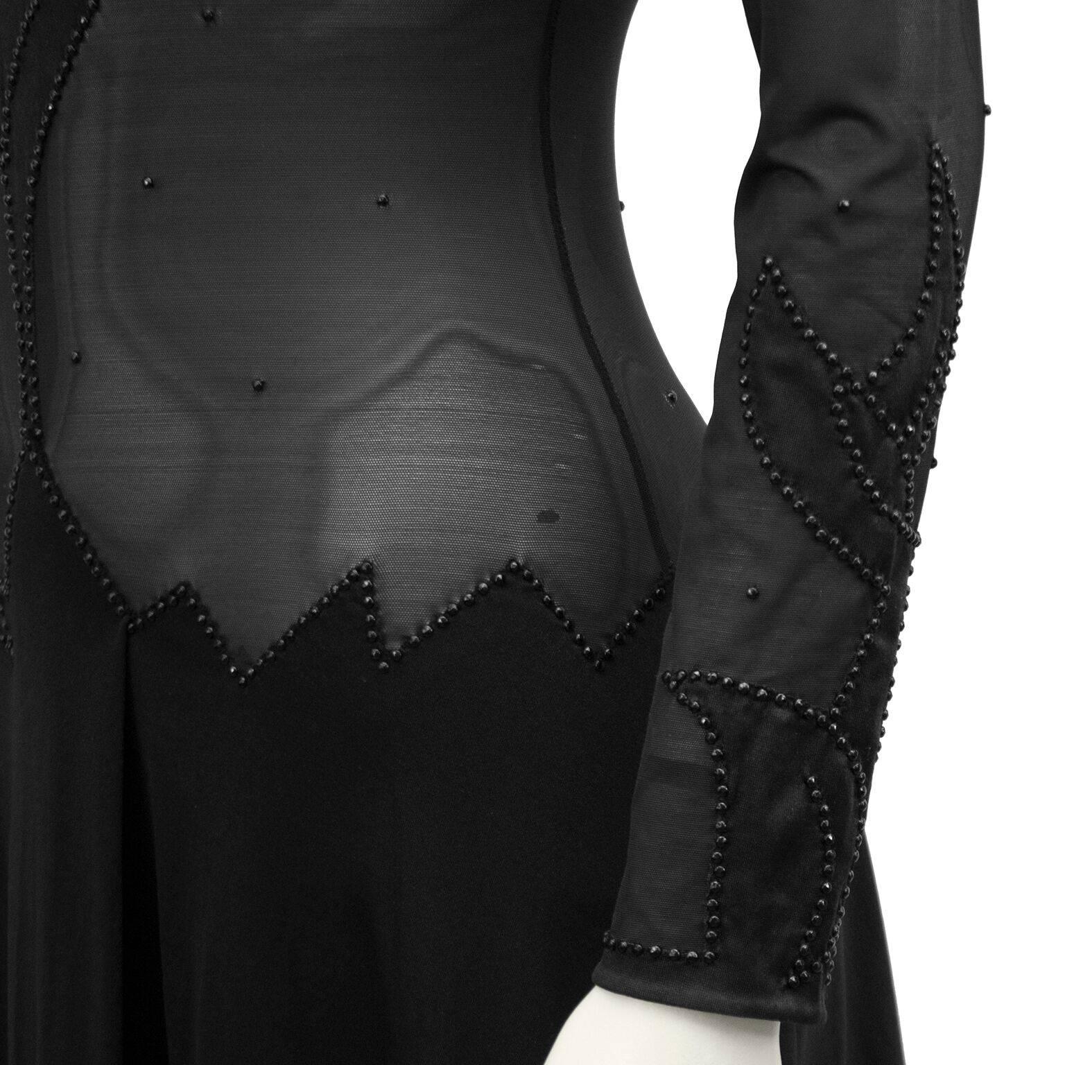 Early 1970s Giorgio Di Sant’Angelo Black Illusion Gown  1
