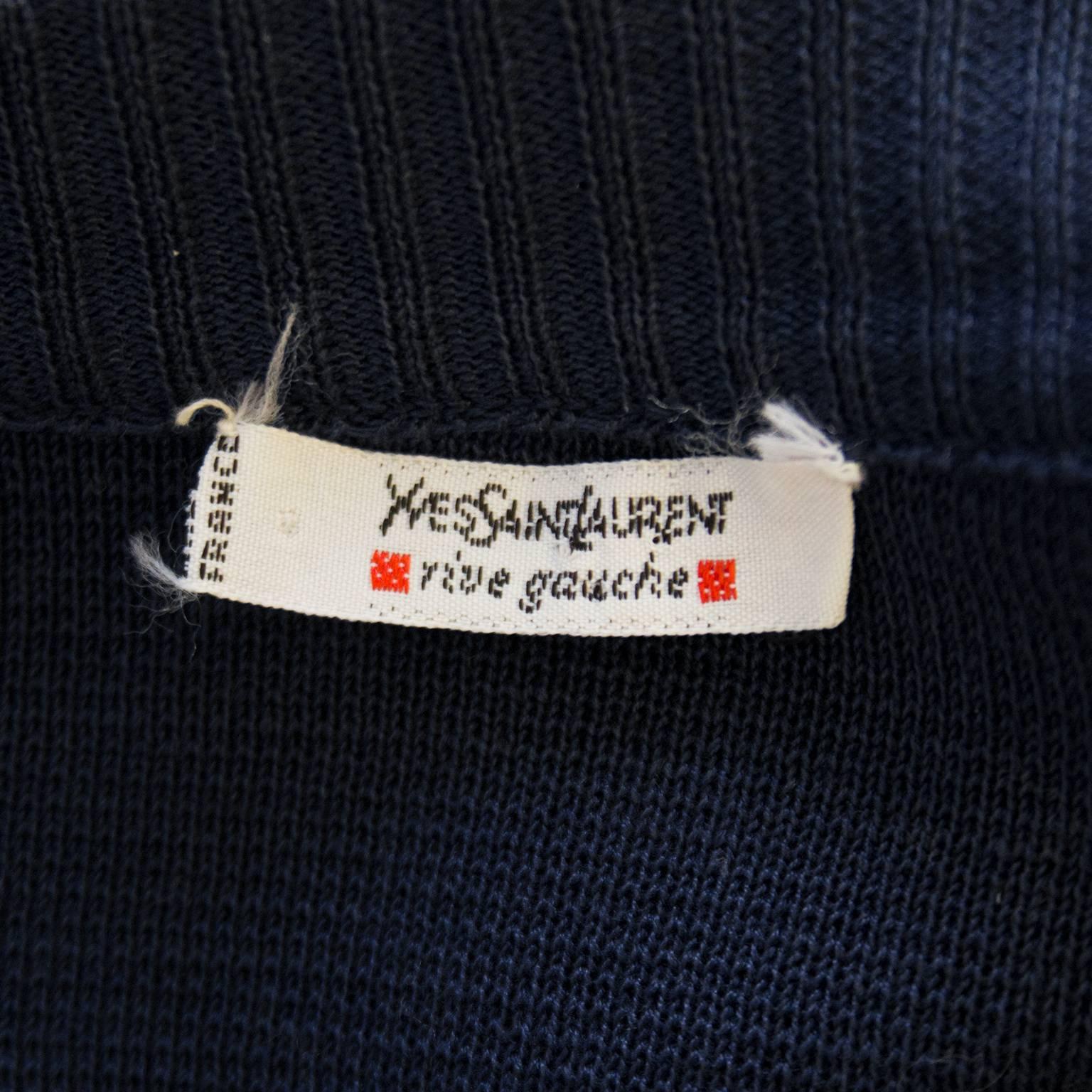 Black 1980s YSL/Yves Saint Laurent Navy Blue Cardigan