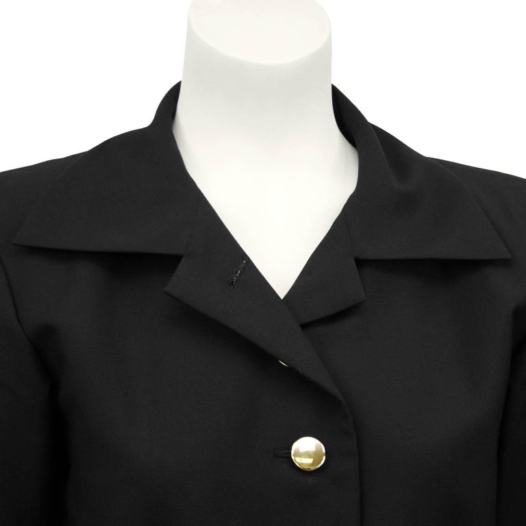 1980s Yves Saint Laurent/YSL Black Skirt Suit with Peplum For Sale at ...
