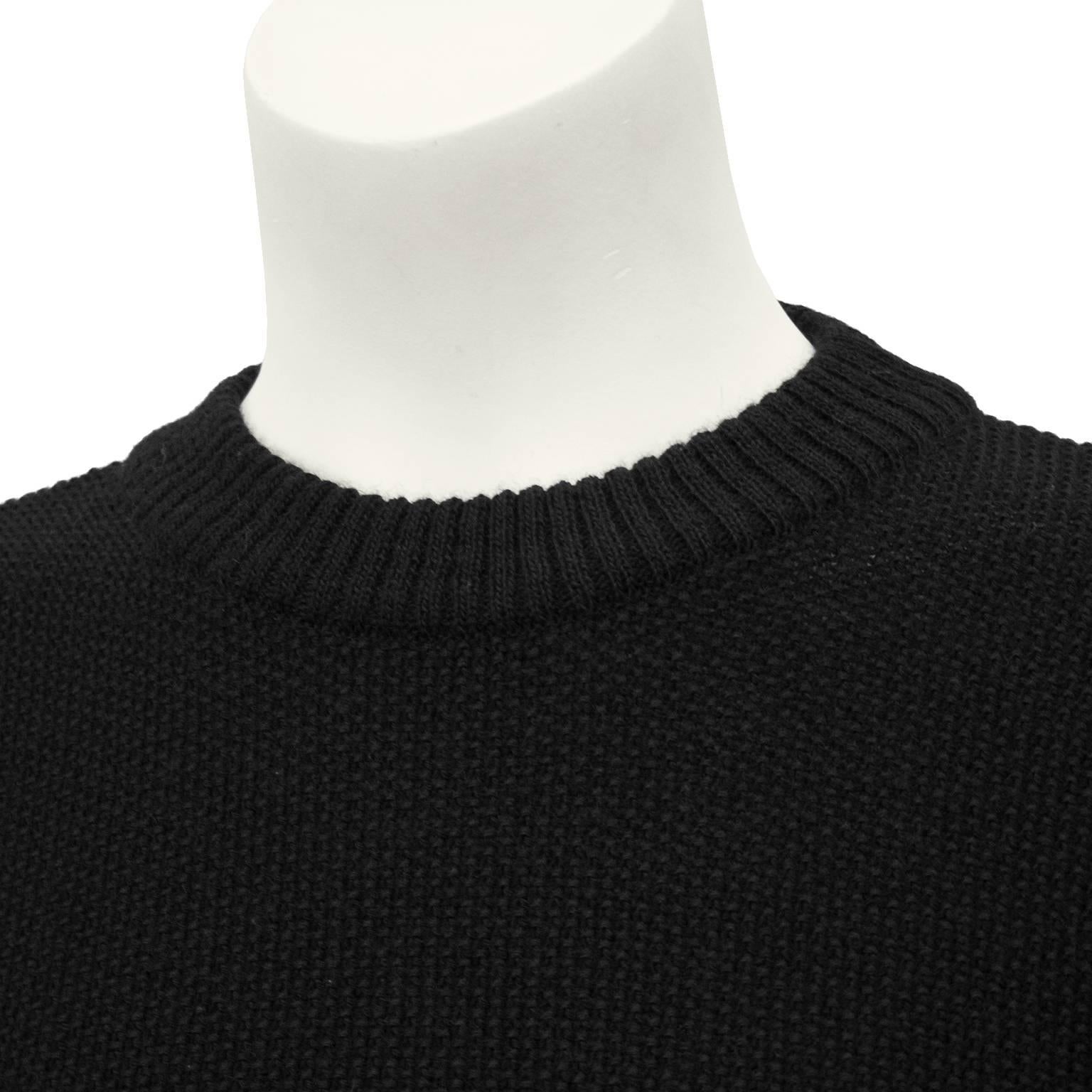 YSL Yves Saint Laurent 1980.s Black Cotton Knit  1