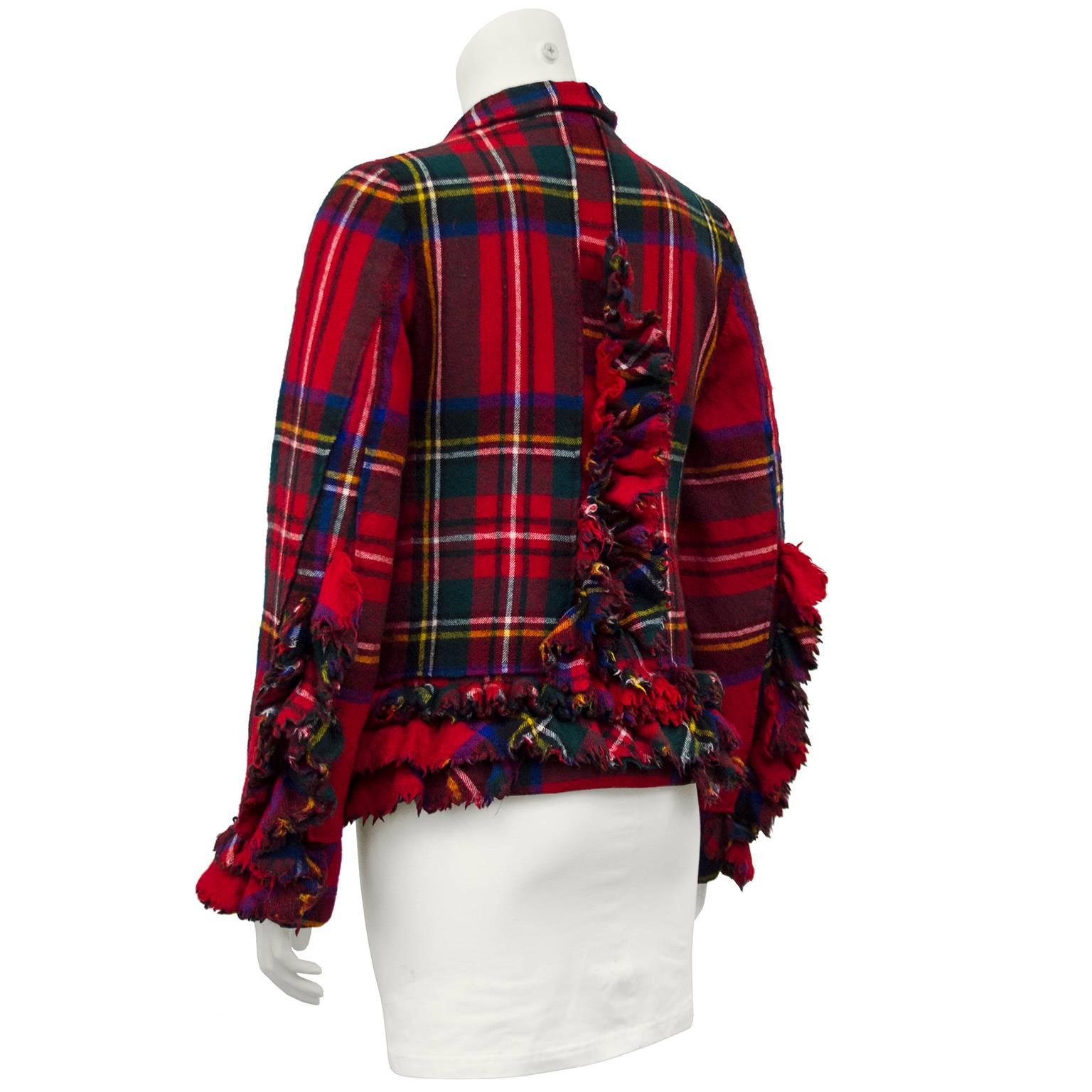 Noir Commes Des Garcons, veste en laine écossaise, automne/hiver 2000  en vente