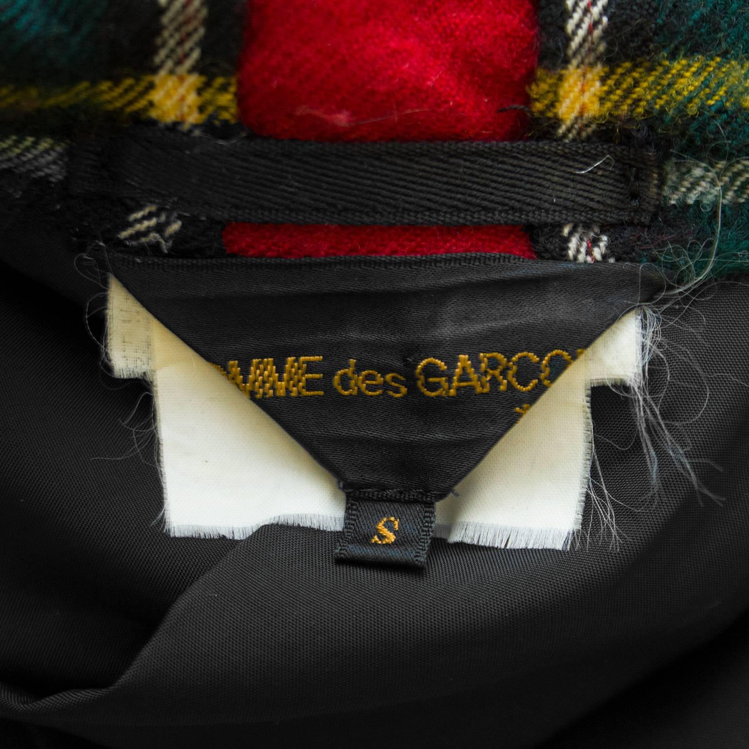 Black Commes Des Garcons Tartan Wool Jacket, Autumn / Winter 2000  For Sale