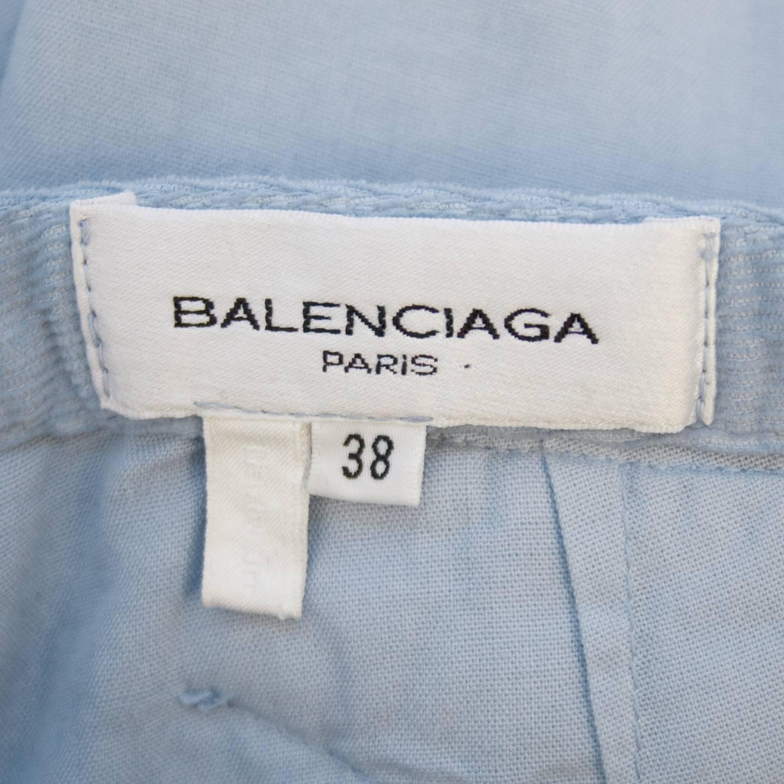 Women's Balenciaga by Nicolas Ghesquière Blue Cotton and Corduroy Cargo Pants, S/S 2002 
