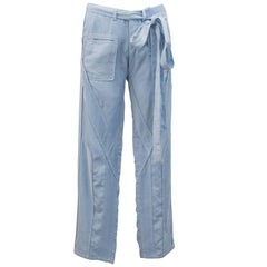 Pantalon cargo Balenciaga de Nicolas Ghesquière en coton et velours côtelé bleu:: S/S 2002