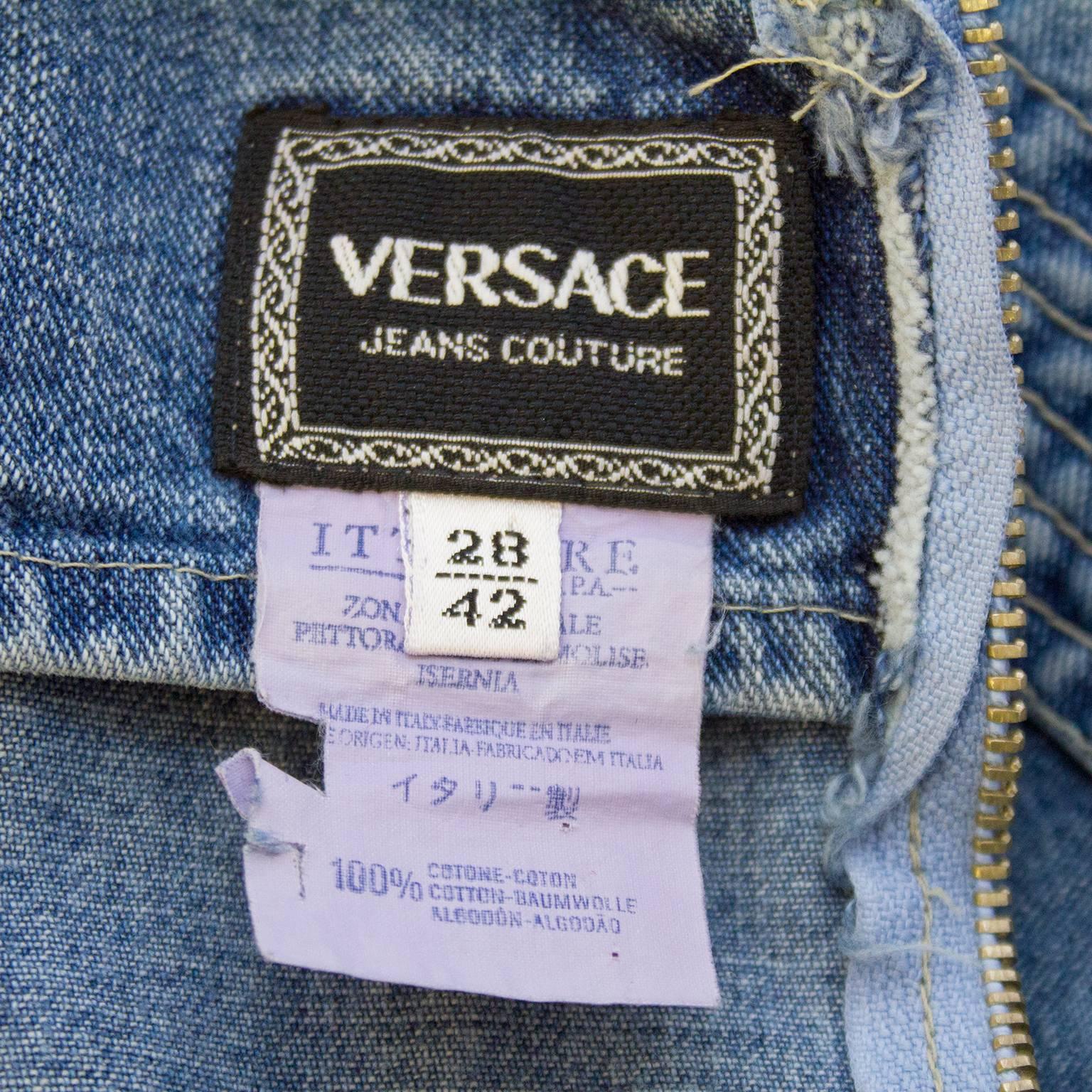 1990s Versace Jeans Couture Denim Romper In Excellent Condition In Toronto, Ontario