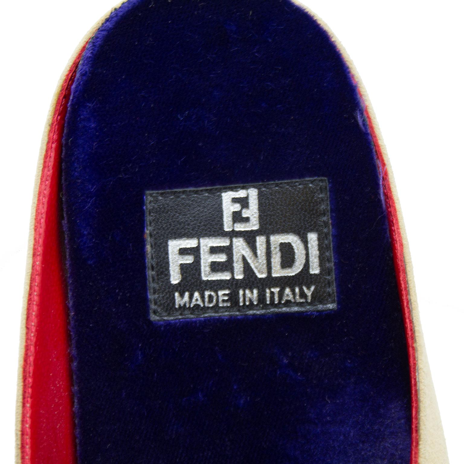 Women's Fendi Beaded Suede Slipper Slides, 2000s 