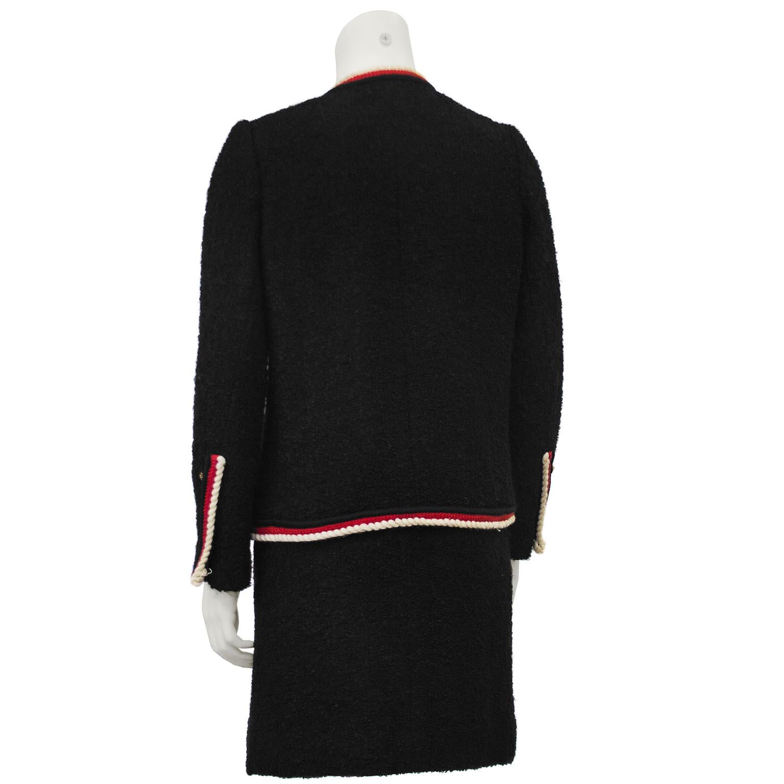Chanel Black Red and White Boucle Skirt Suit, 1980s at 1stDibs | black ...