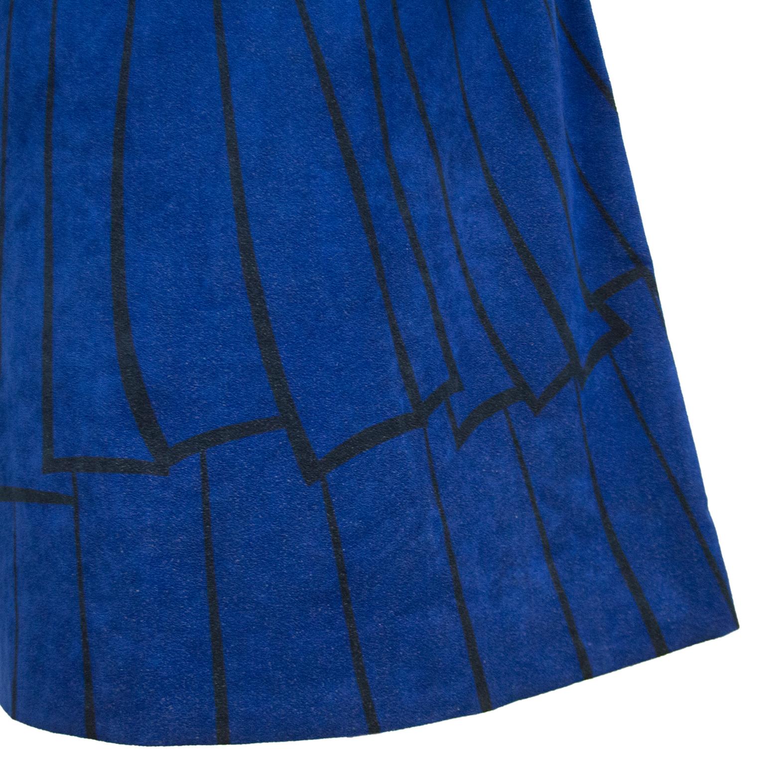 1960s Roberta di Camerino Trompe L'oeil Ultrasuede Dress For Sale 1