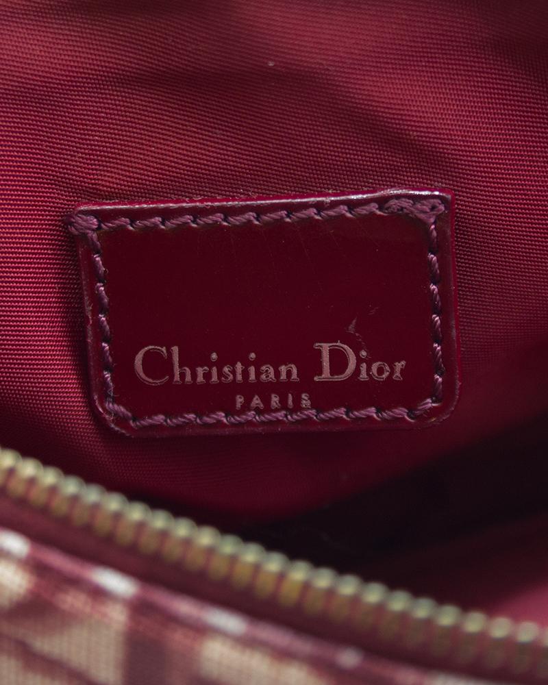 Christian Dior Burgundy Coated Canvas Mini Logo Saddlebag, 1990s  2
