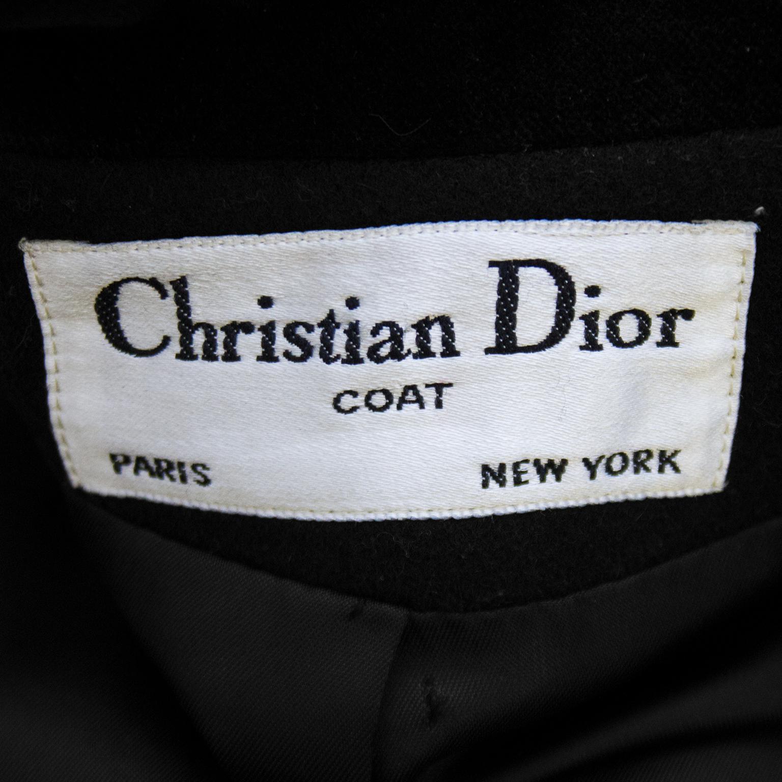 Women's 1980s Christian Dior Black Military Style Coat