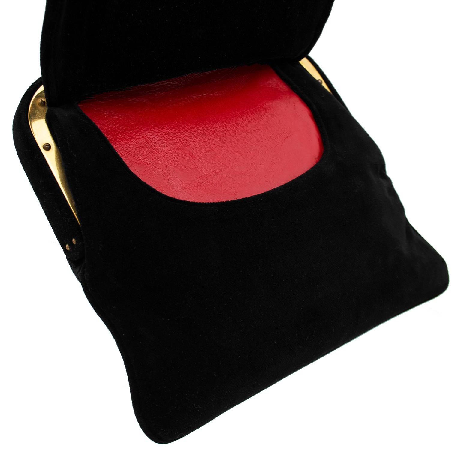 Women's or Men's 1960 Roberta di Camerino Black Velvet Handbag