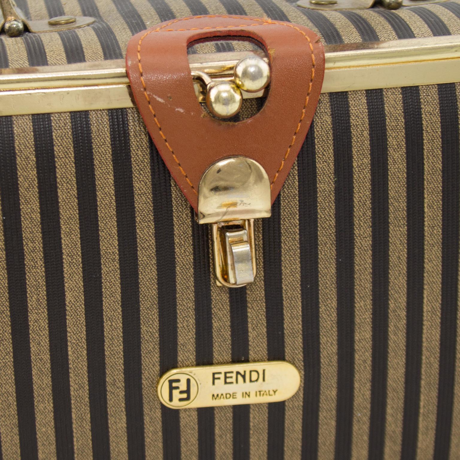 Women's or Men's Fendi Zucca Stripe Box Train Bag