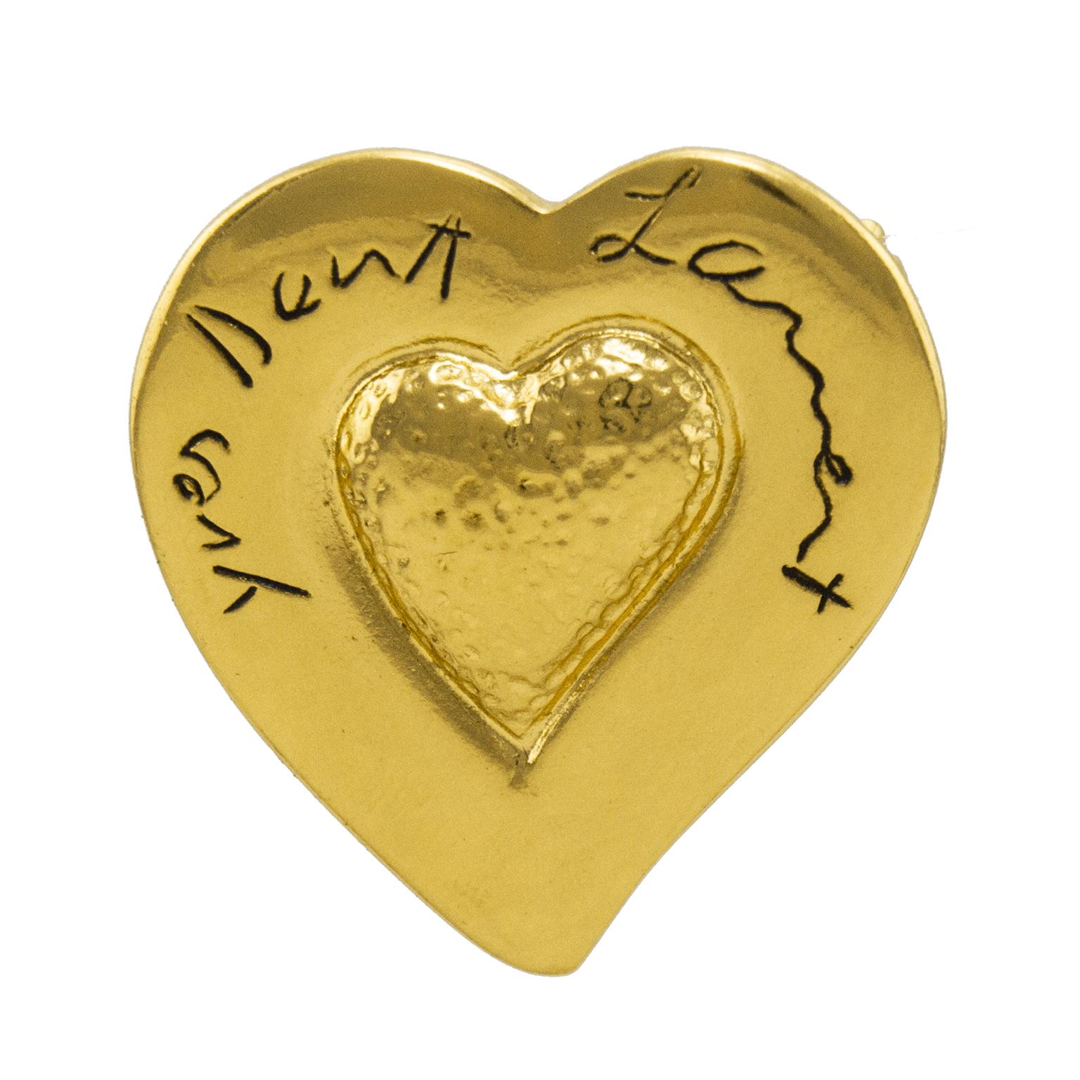 1980s Yves Saint Laurent Heart Pin