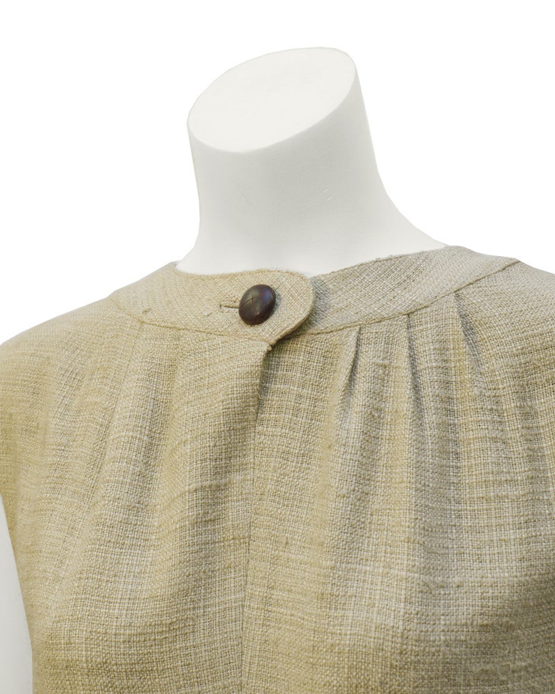 Women's 1960's Simonetta Natural Linen Dress For Sale
