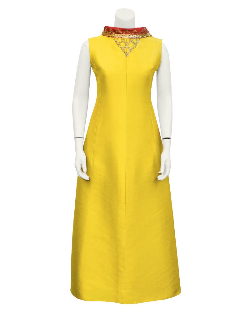 1967 Yellow Silk Lanvin Gown For Sale at 1stDibs | lanvin yellow dress