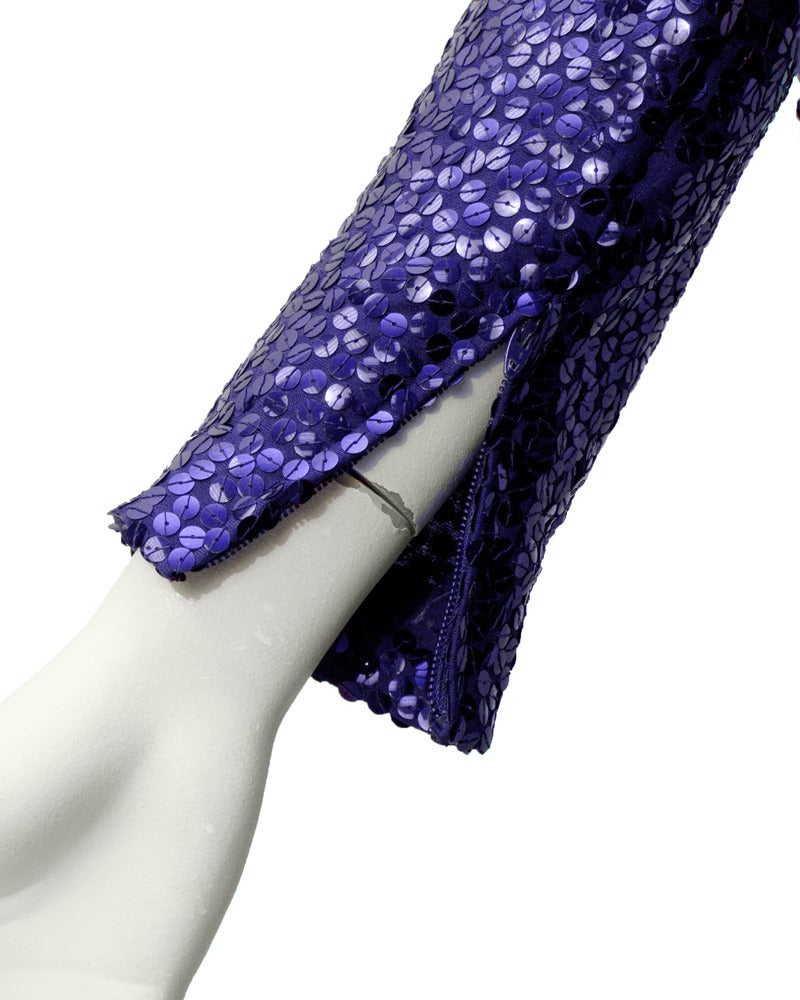 norman norell sequin purple mermaid gown