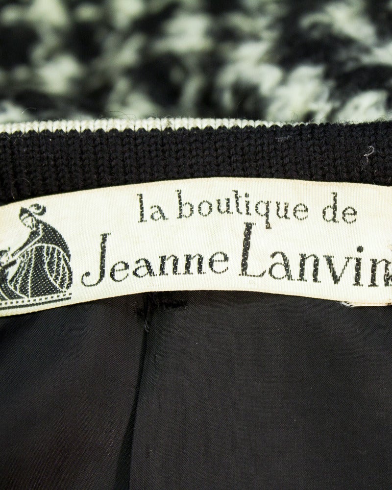 Women's 1965 Lanvin Black & White Tweed Light Coat