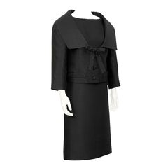 Vintage 1950s Christian Dior Black Silk Ensemble