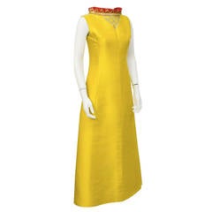 1967 Yellow Silk Lanvin Gown 12