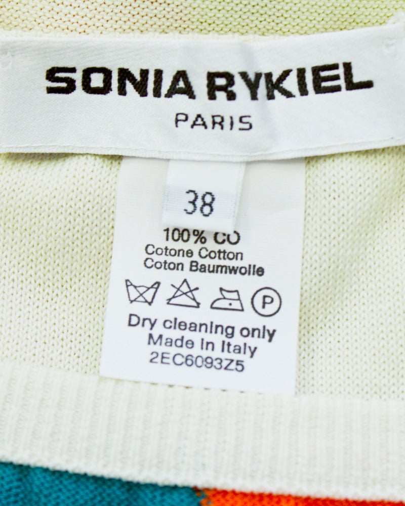1980s Sonia Rykiel Cream Trompe L'oeil 'Faces' Knit Dress In Excellent Condition In Toronto, Ontario