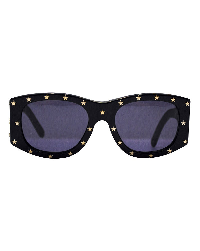 1990s Chanel Black Sunglasses with Gold Stars at 1stDibs  chanel studded  sunglasses, chanel star, 90s chanel sunglasses