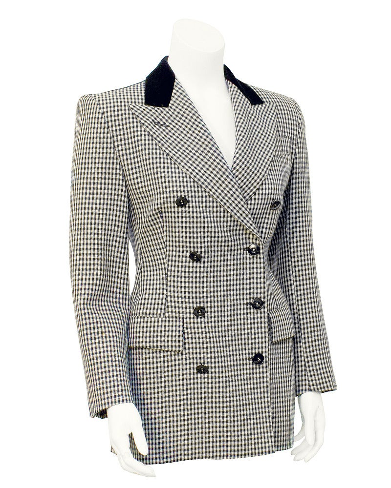 1980s Jean Paul Gaultier Black Houdstooth & Suede Avant-Garde Jacket