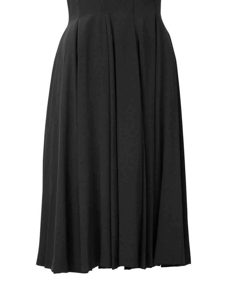 Women's 1970s Pauline Trigere Black Silk Zip Front Dress