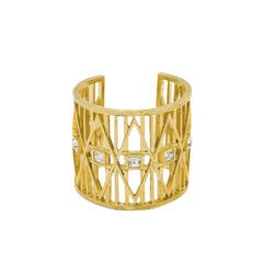 1990s Givenchy Gold Metal Cage Cuff