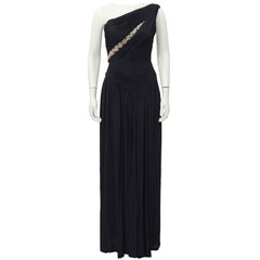 Lancetti One Shoulder Black Gown with Embellishment