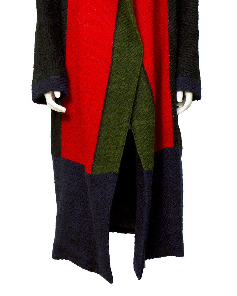 Women's 1970s Roberta Di Camerino Wool Color Block Coat