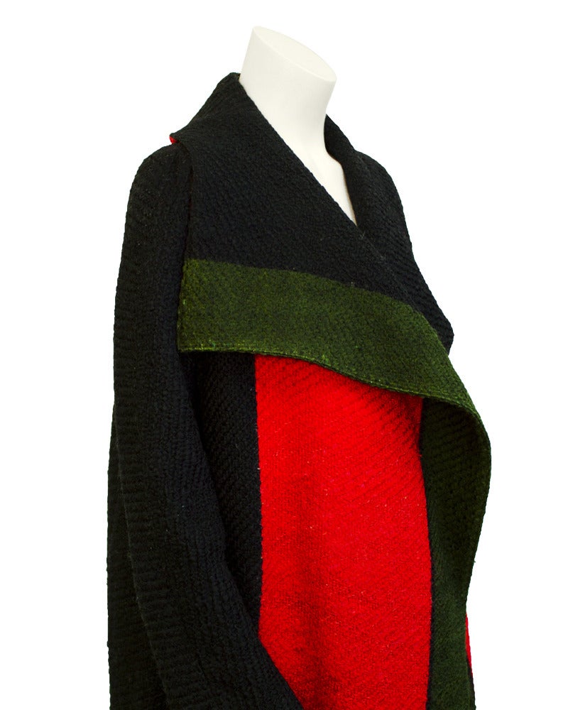 1970s Roberta Di Camerino Wool Color Block Coat In Good Condition In Toronto, Ontario
