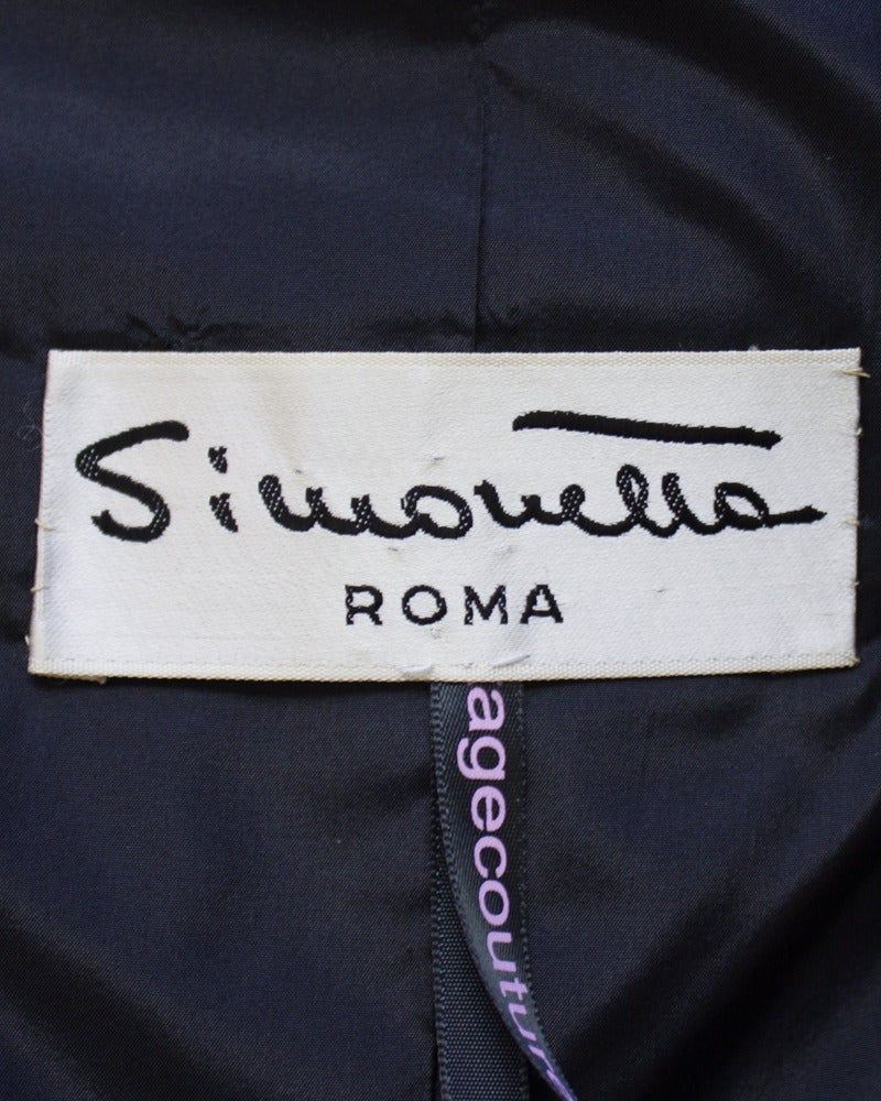 1960s Simonetta Black Corded Swing Coat 1