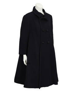 1960s Simonetta Black Corded Swing Coat