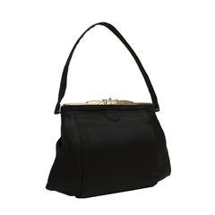1960s Gucci Black Satin Evening Bag 1