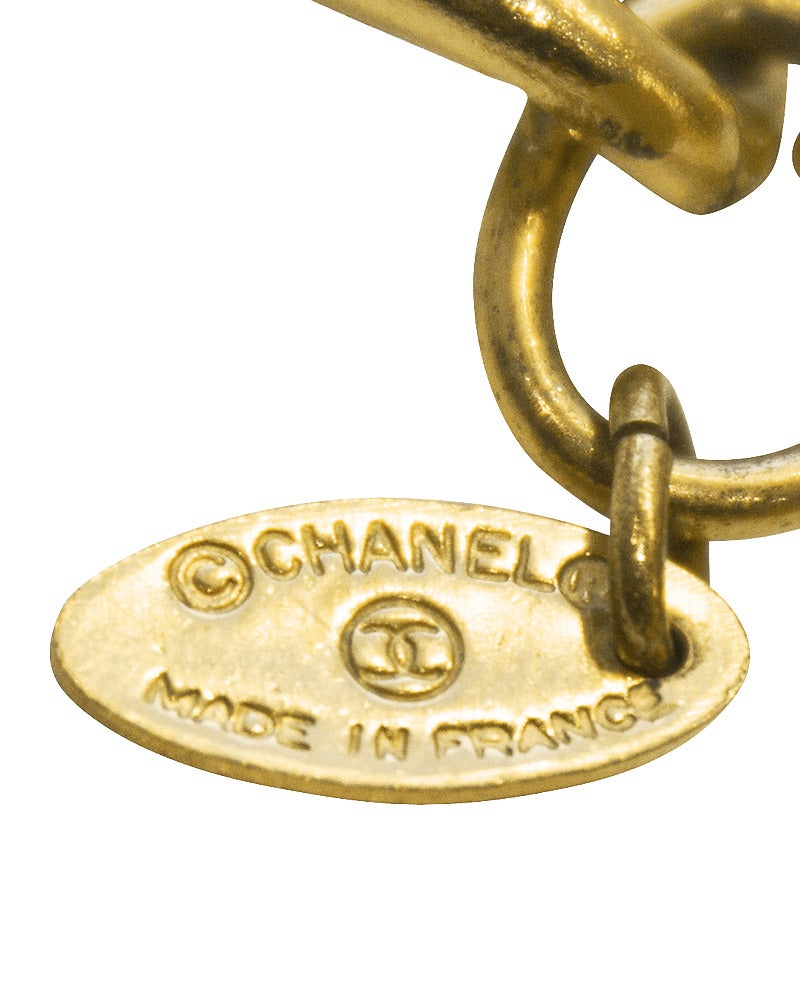 Chanel Necklace with Logo Pendents Circa 1980's In Excellent Condition In Toronto, Ontario