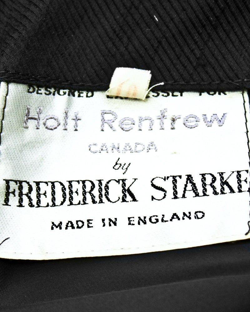 Frederick Starke Black Raw Silk Dinner Dress Circa 1960 1
