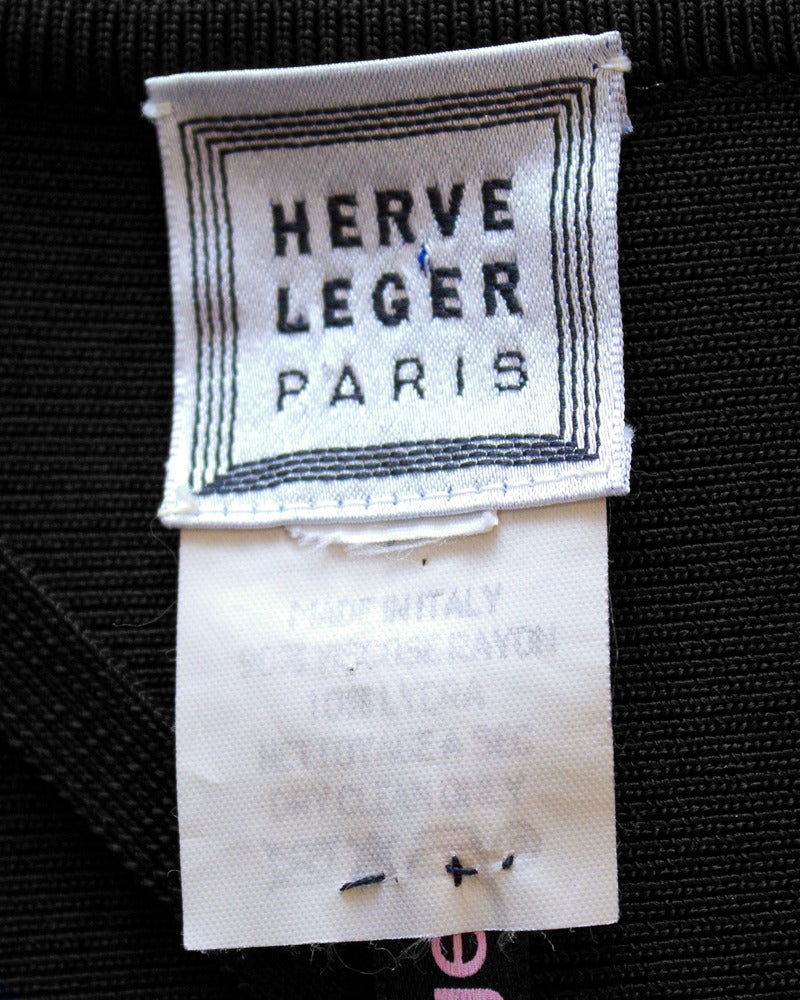 Herve Leger Black Keyhole Dress Circa 1990 For Sale 1