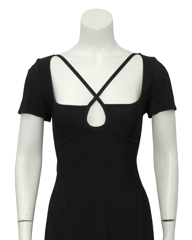 Herve Leger Black Keyhole Dress Circa 1990 In Excellent Condition For Sale In Toronto, Ontario