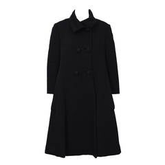 1960s Simonetta Black Corded Swing Coat