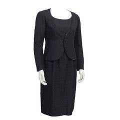 1960s Nina Ricci Black Cloque Silk Ensemble 5