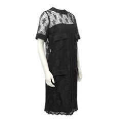 Vintage Harvey Berin Black Lace Overlay Dress Circa 1960