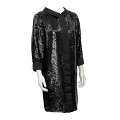 Matty Talmack Black Sequin Dress Circa 1960