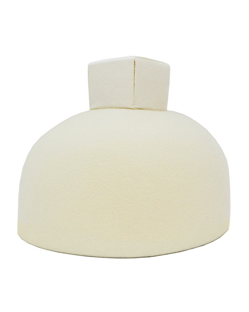 Beige 1960s White Felt Sugar Cube Hat