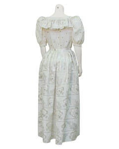 1980's Oscar de la Renta Cream and Metallic Ensemble