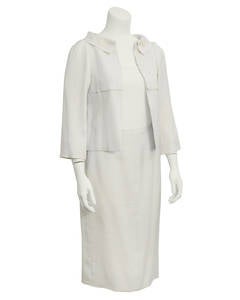 1963 Christian Dior Haute Couture Cream Linen Jacket and Skirt