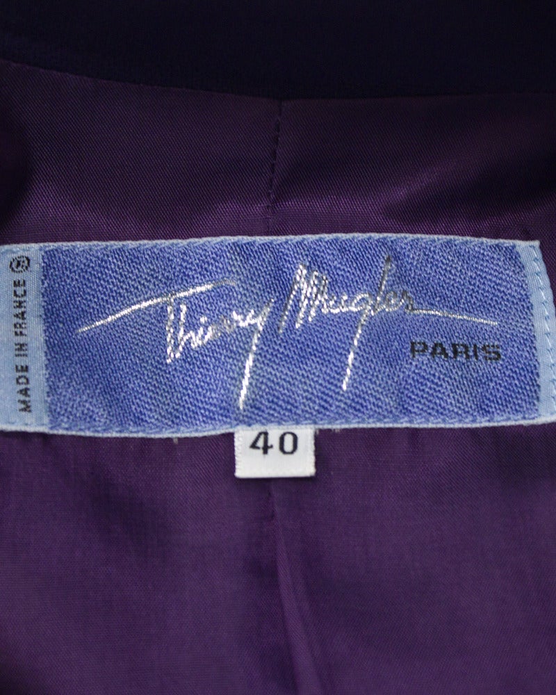 Early 1980's Thierry Mugler Purple Fitted Pant Suit 2