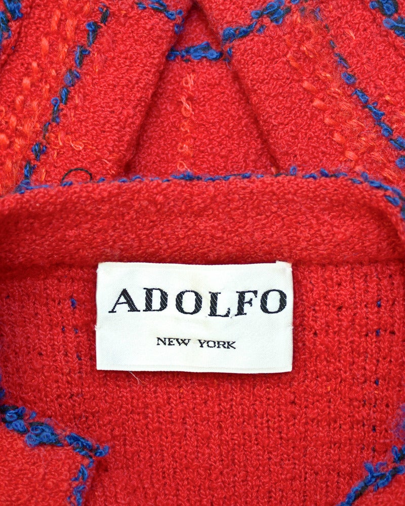 1970's Adolfo Red Knit Chanel Inspired Suit 1