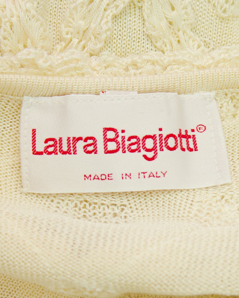 1980's Laura Biagiotti Cream Knit Dress For Sale at 1stDibs | laura ...