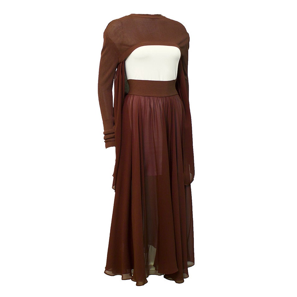 1990's Jean Paul Gaultier Brown Avant Garde Ensemble